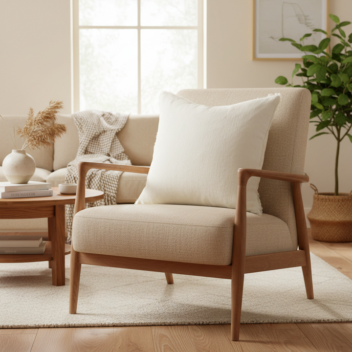 Indaba Lina Linen Cushion - Ivory 1-2668