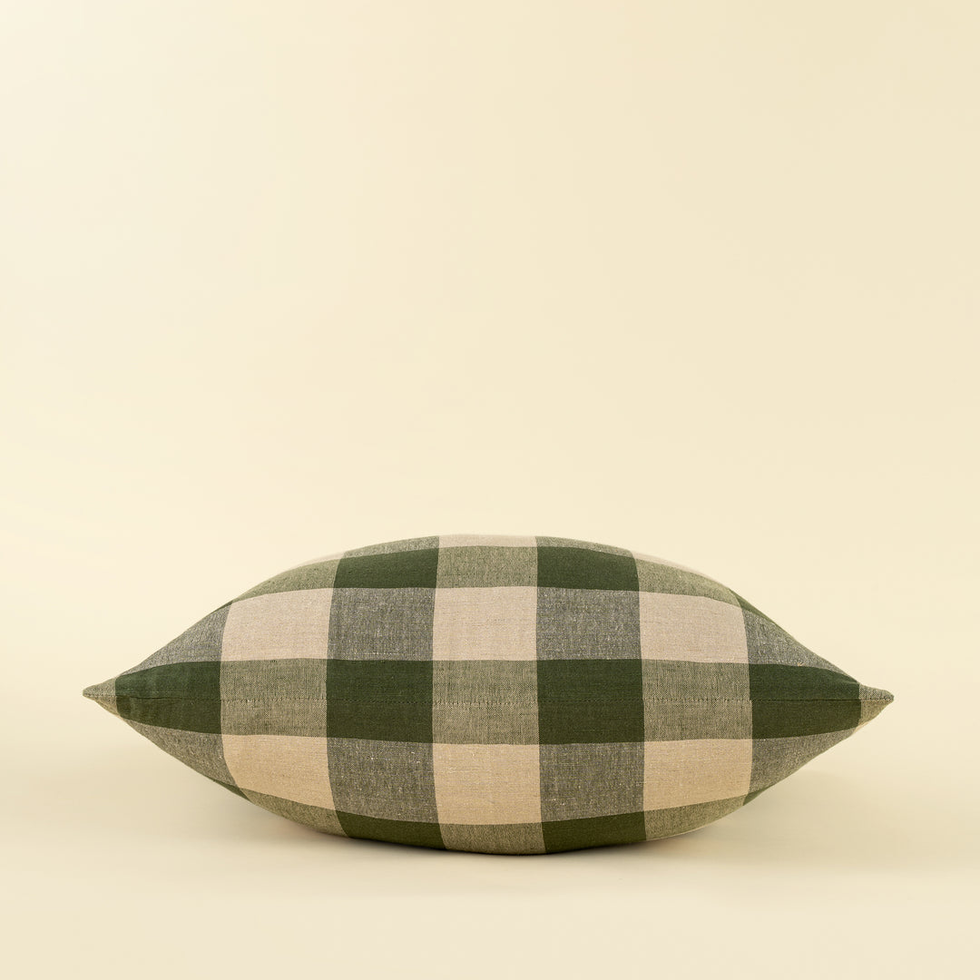 Indaba Hawthorne Green Gingham Cushion 01-9060