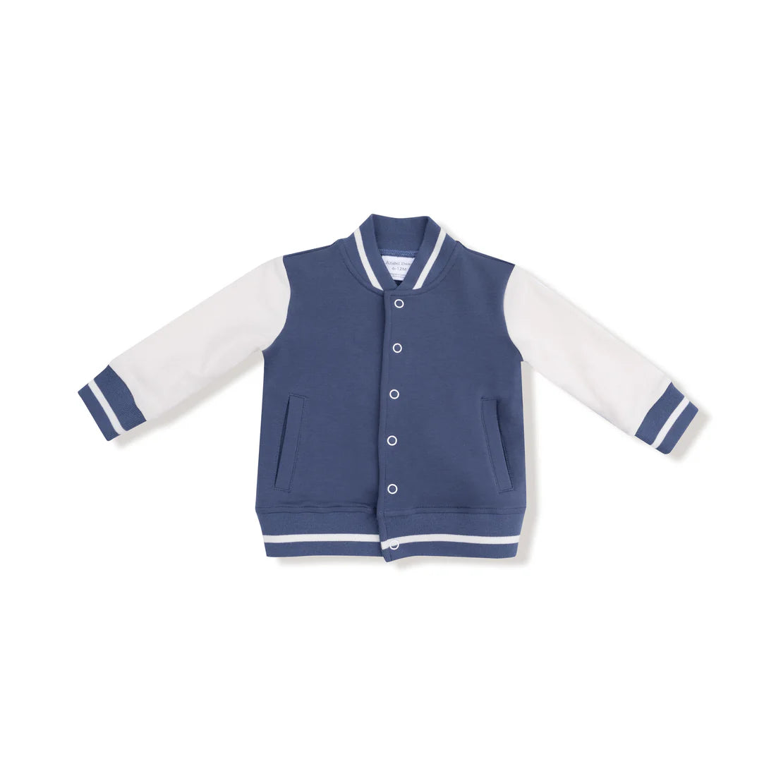 Angel Dear French Terry Sport Letterman Jacket  650-F25-VNA   Indigo/Navy