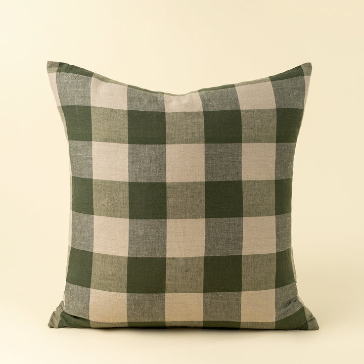 Indaba Hawthorne Green Gingham Cushion 01-9060