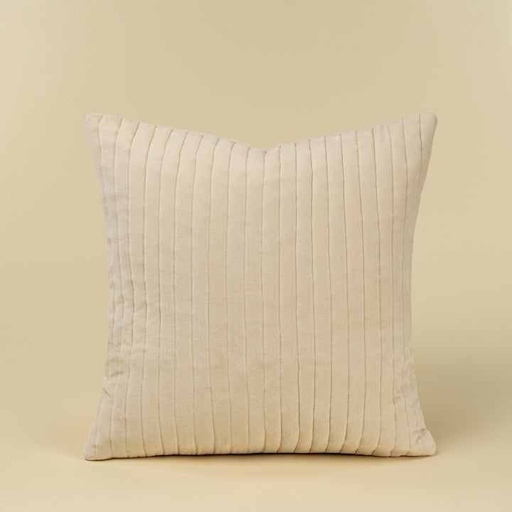 Indaba Velvet Stripe Cushion - Ivory 01-8894