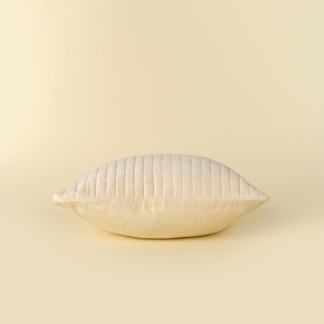 Indaba Velvet Stripe Cushion - Ivory 01-8894