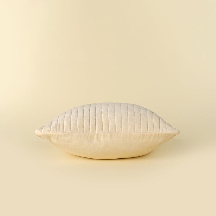 Indaba Velvet Stripe Cushion - Ivory 01-8894