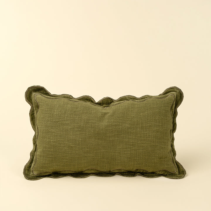Indaba Scalloped Cushion - Moss 01-8877