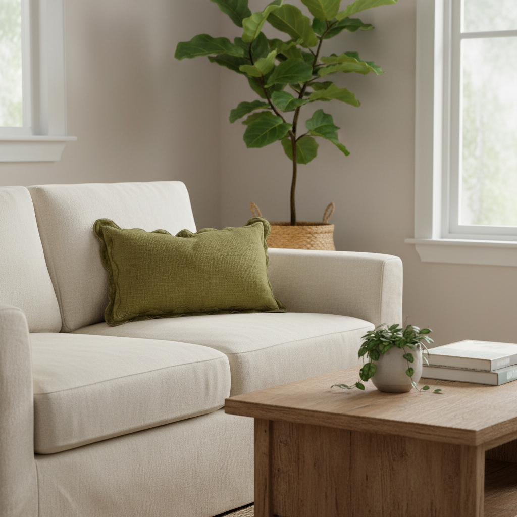 Indaba Scalloped Cushion - Moss 01-8877