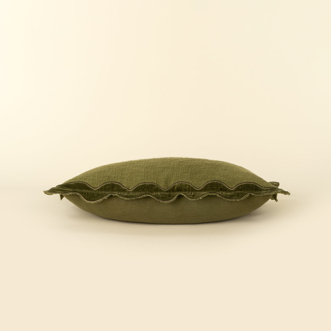 Indaba Scalloped Cushion - Moss 01-8877