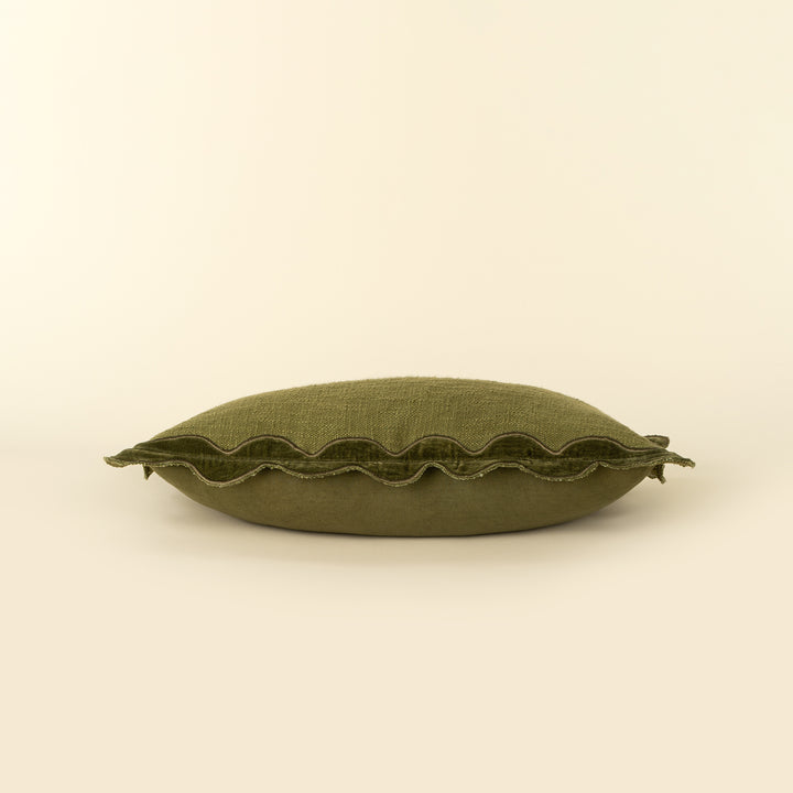 Indaba Scalloped Cushion - Moss 01-8877