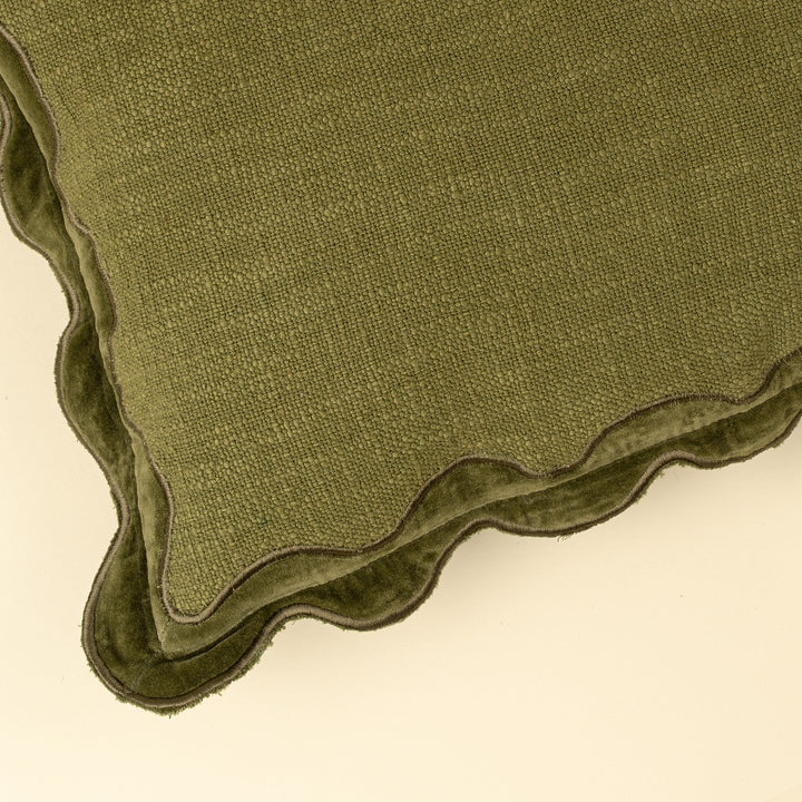 Indaba Scalloped Cushion - Moss 01-8877
