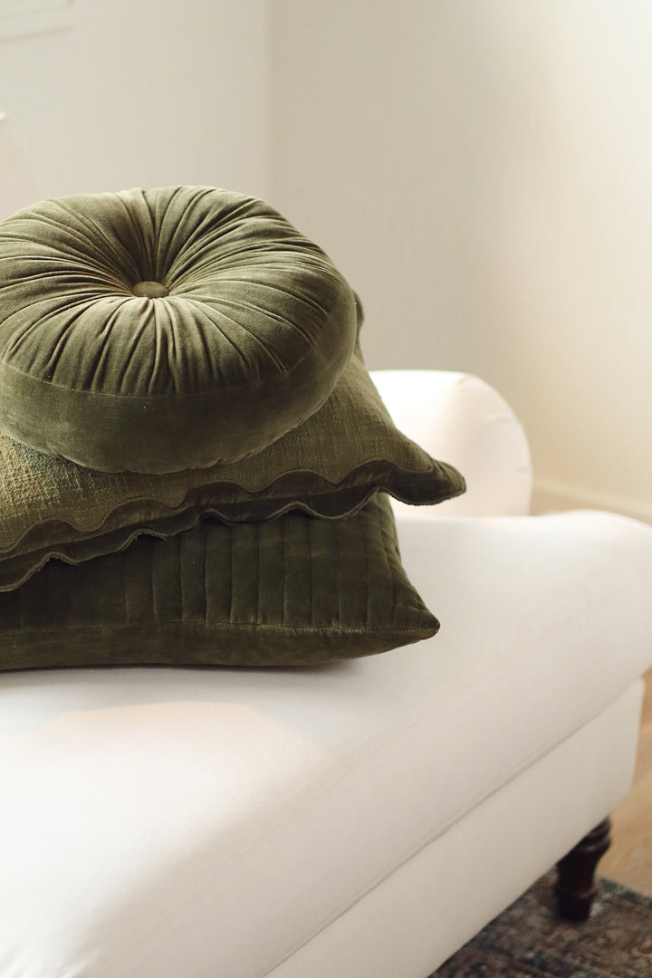 Indaba Scalloped Cushion - Moss 01-8877