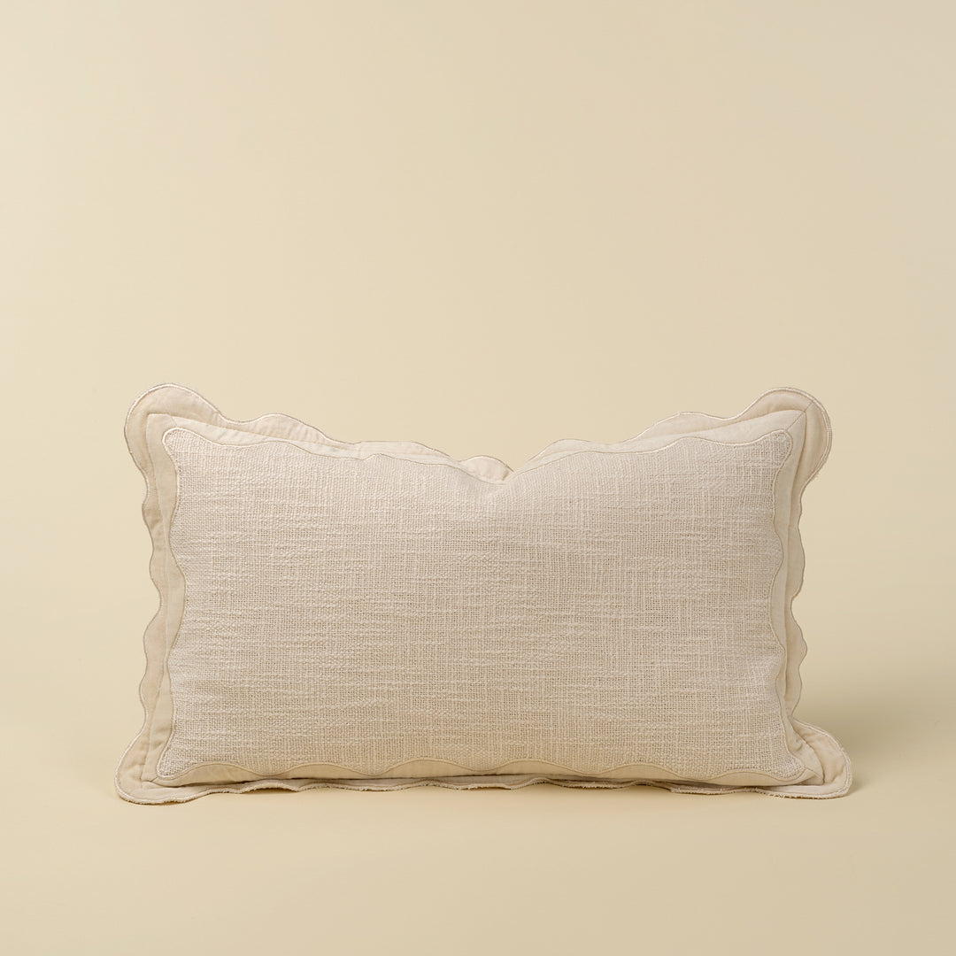 Indaba Scalloped Cushion - Ivory 01-8876