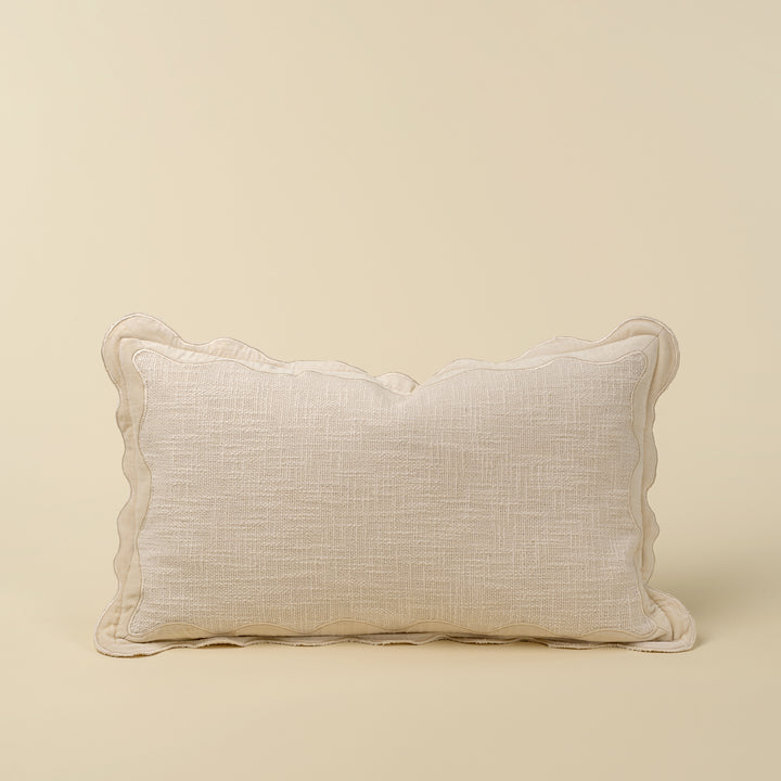 Indaba Scalloped Cushion - Ivory 01-8876