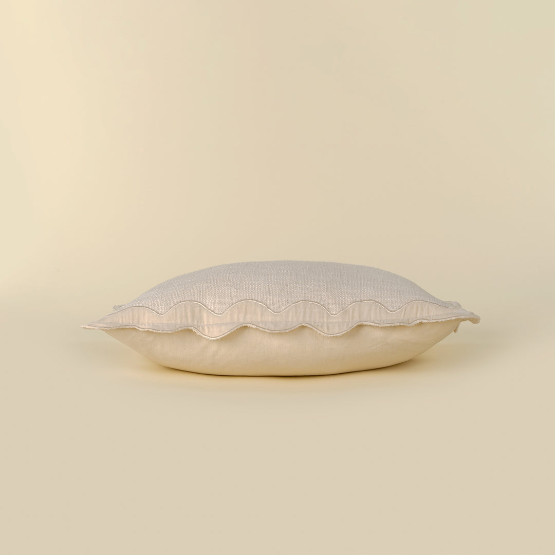 Indaba Scalloped Cushion - Ivory 01-8876