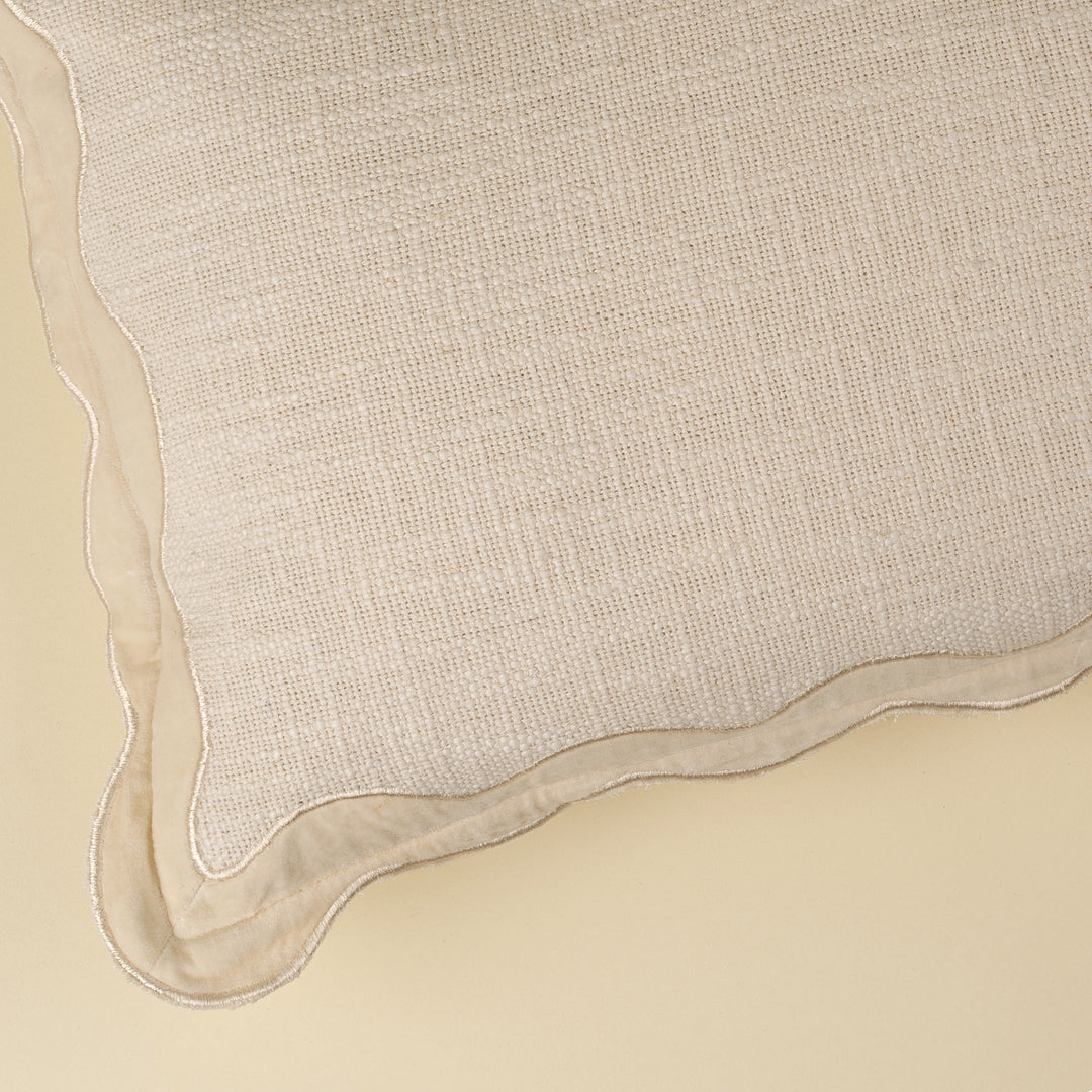 Indaba Scalloped Cushion - Ivory 01-8876