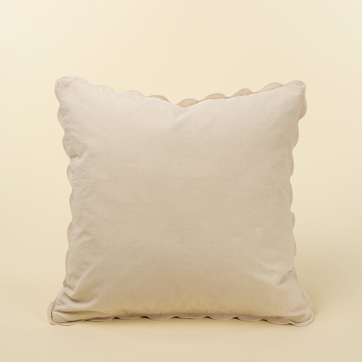 Indaba Scalloped Corduroy Cushion - Ivory 01-8906