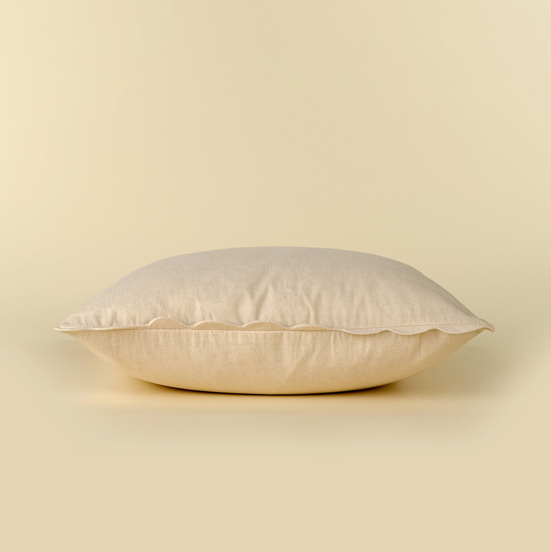Indaba Scalloped Corduroy Cushion - Ivory 01-8906