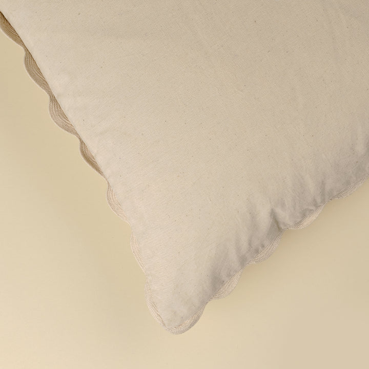 Indaba Scalloped Corduroy Cushion - Ivory 01-8906