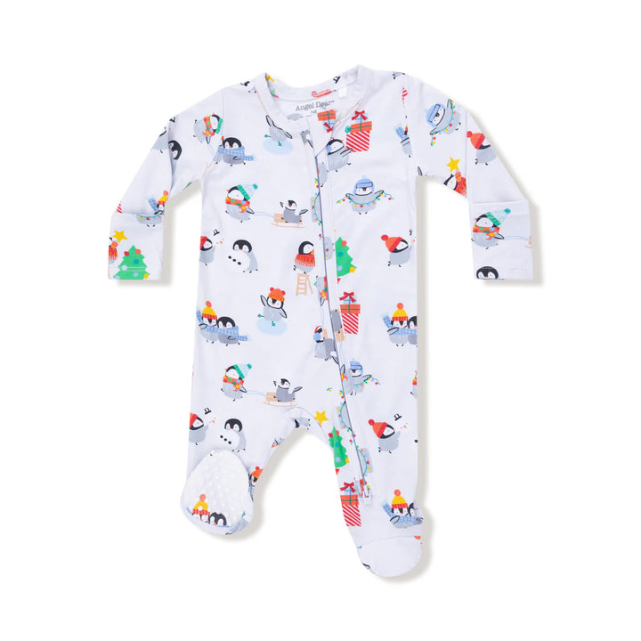 Angel Dear Baby Footie   651-F25-HPE    Holiday Penguins Gray **