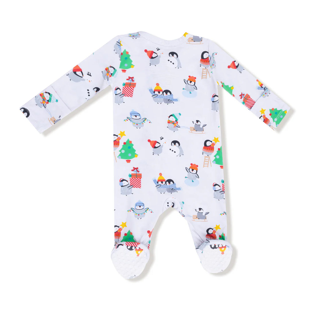 Angel Dear Baby Footie   651-F25-HPE    Holiday Penguins Gray **