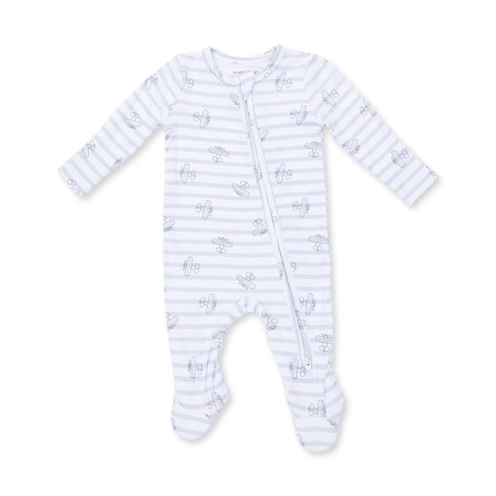 Angel Dear Baby 2 Way Zipper Footie   Airplane Stripe   651-F26-APS