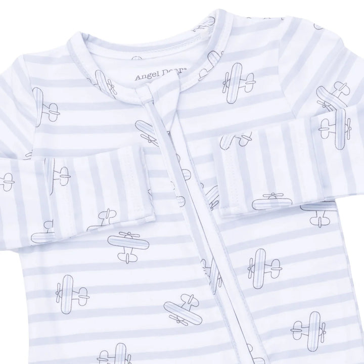 Angel Dear Baby 2 Way Zipper Footie   Airplane Stripe   651-F26-APS