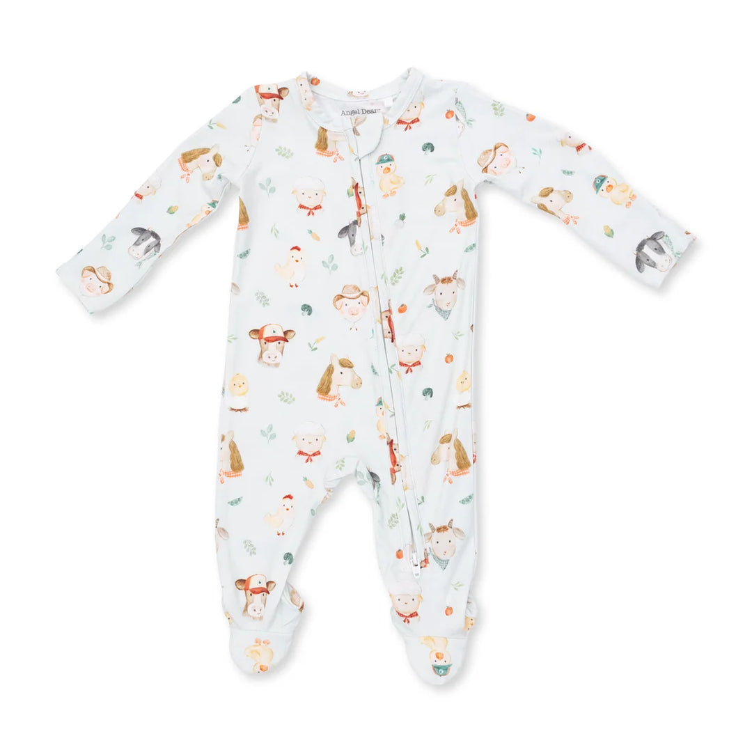 Angel Dear 2 Way Zipper Footie    Baby Farm Faces   651-F26-BFF