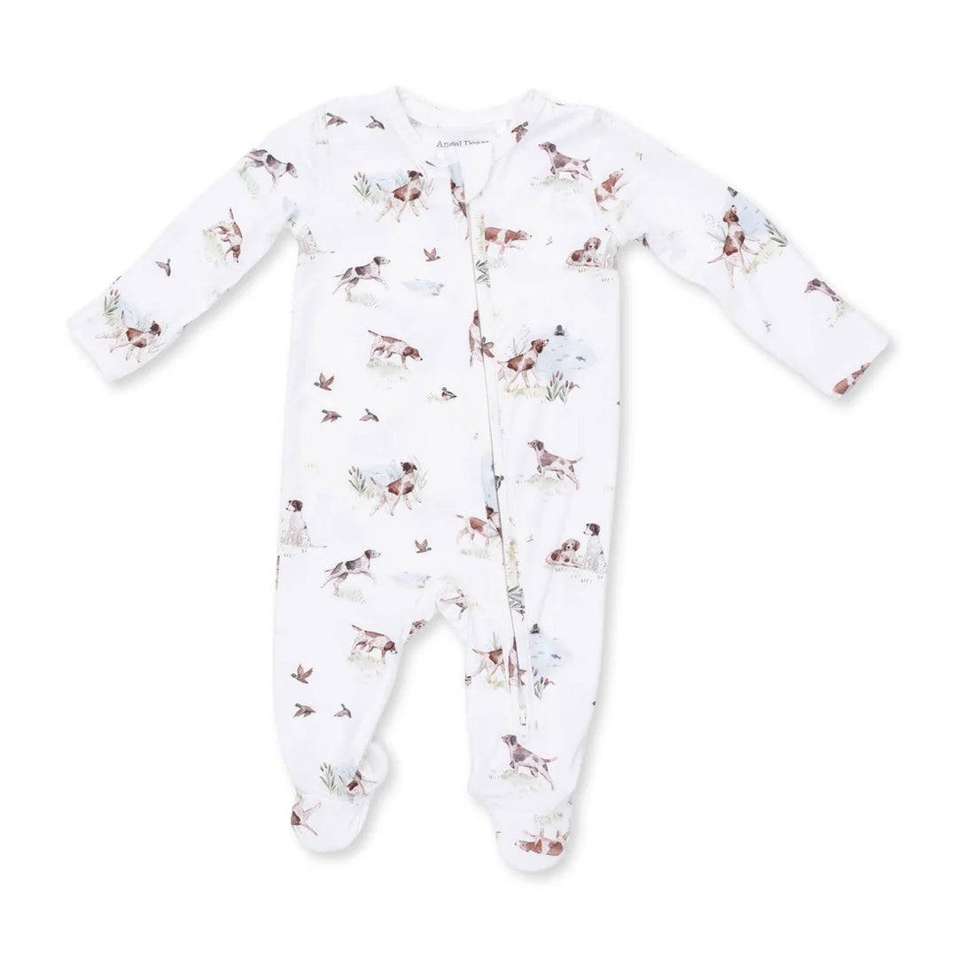 Angel Dear Baby 2 Way Zipper Footie   Pointer Pups And Duck Buddies   651-F26-PPD