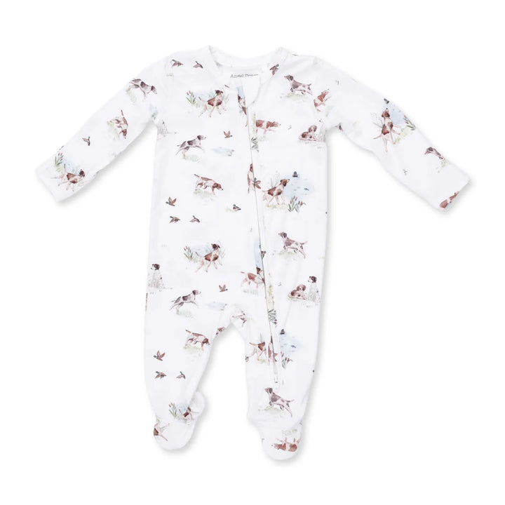 Angel Dear Baby 2 Way Zipper Footie   Pointer Pups And Duck Buddies   651-F26-PPD