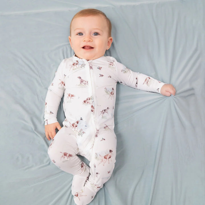 Angel Dear Baby 2 Way Zipper Footie   Pointer Pups And Duck Buddies   651-F26-PPD
