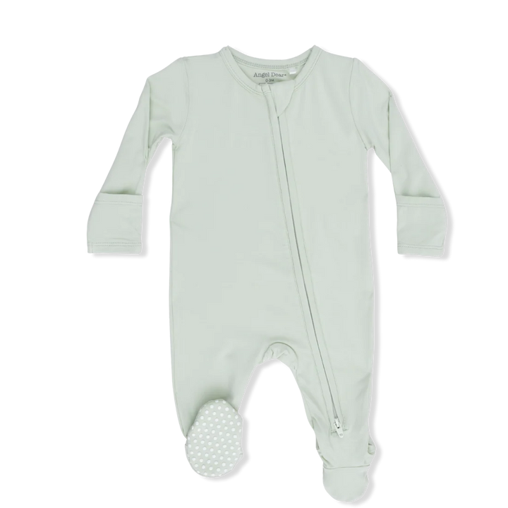 Angel Dear 2 Way Zipper Footie   Solid Milky Green   651-F26-SMG