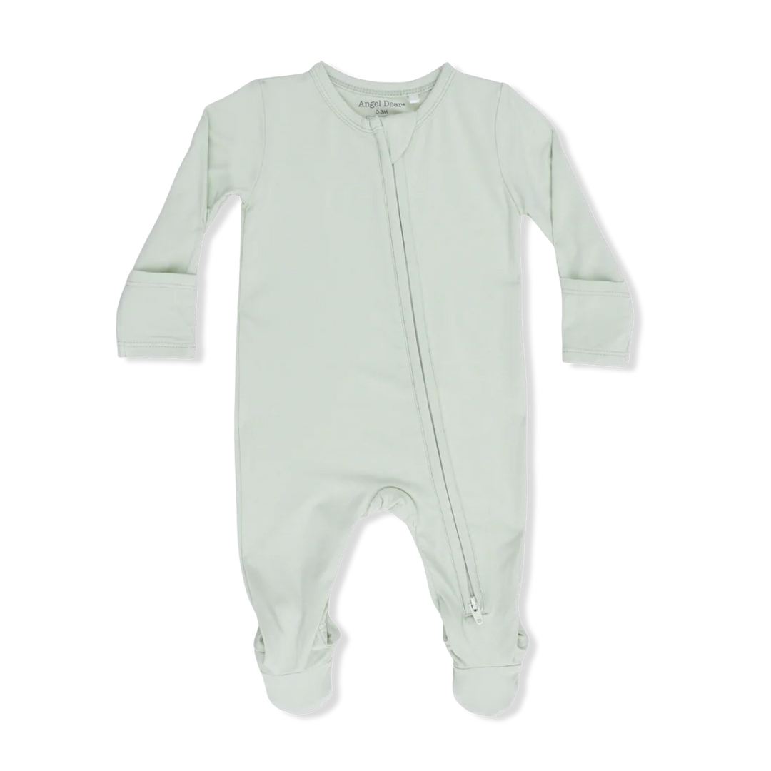 Angel Dear 2 Way Zipper Footie   Solid Milky Green   651-F26-SMG