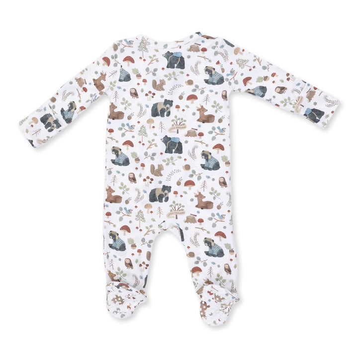 Angel Dear Baby 2 Way Zipper Footie    S. Woodland Animals Green   651-F26-SWB