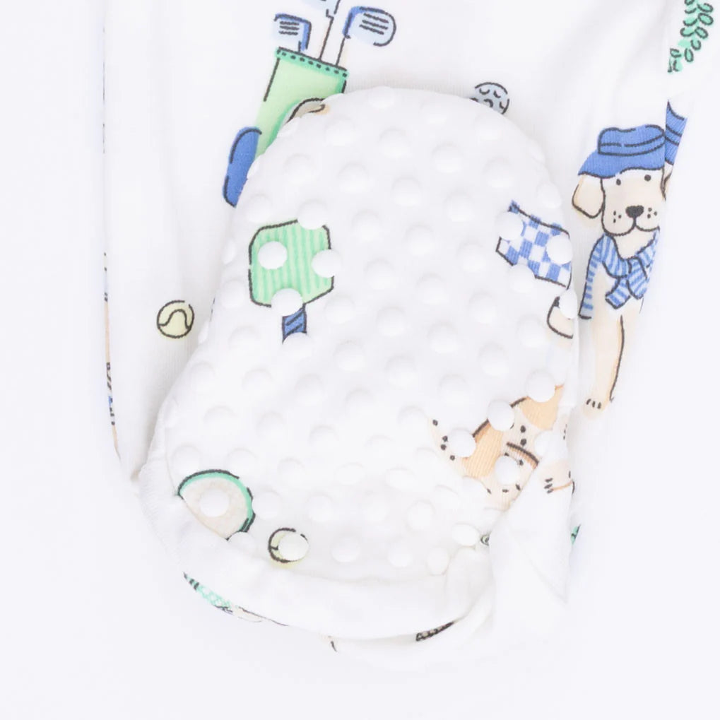 Angel Dear Baby Boy Zipper Footie  651-S26-CCD  Country Club Dogs