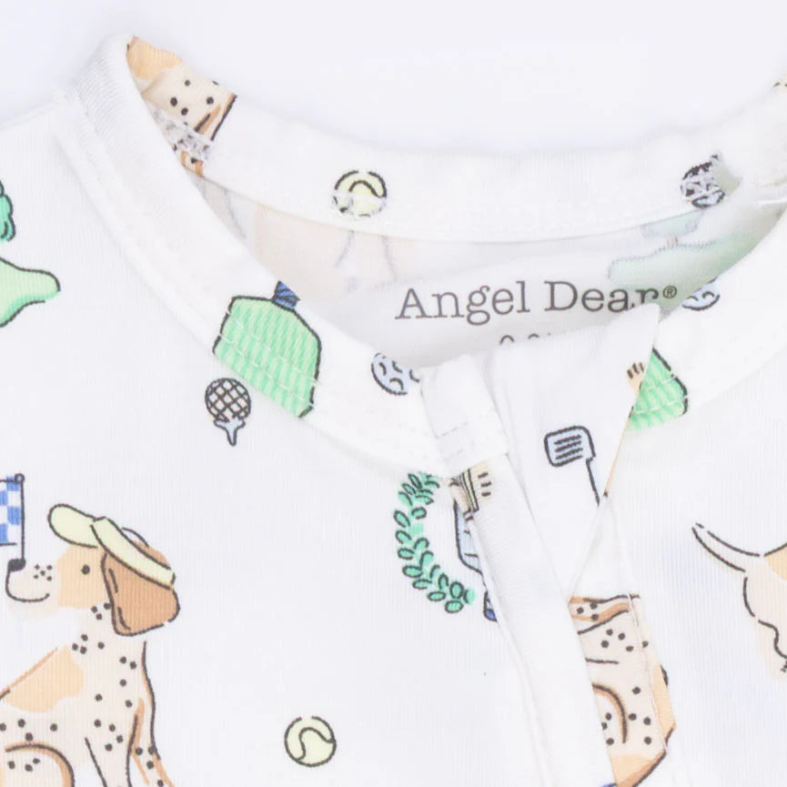 Angel Dear Baby Boy Zipper Footie  651-S26-CCD  Country Club Dogs