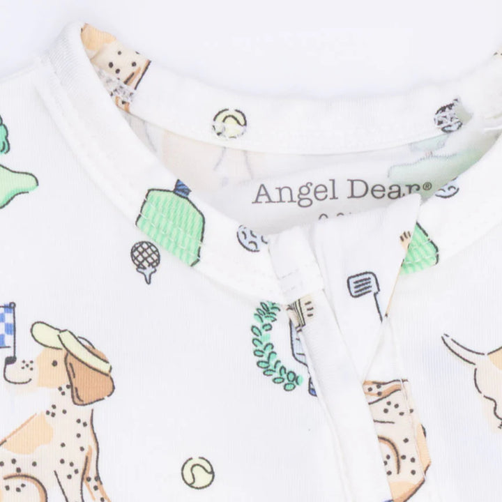 Angel Dear Baby Boy Zipper Footie  651-S26-CCD  Country Club Dogs
