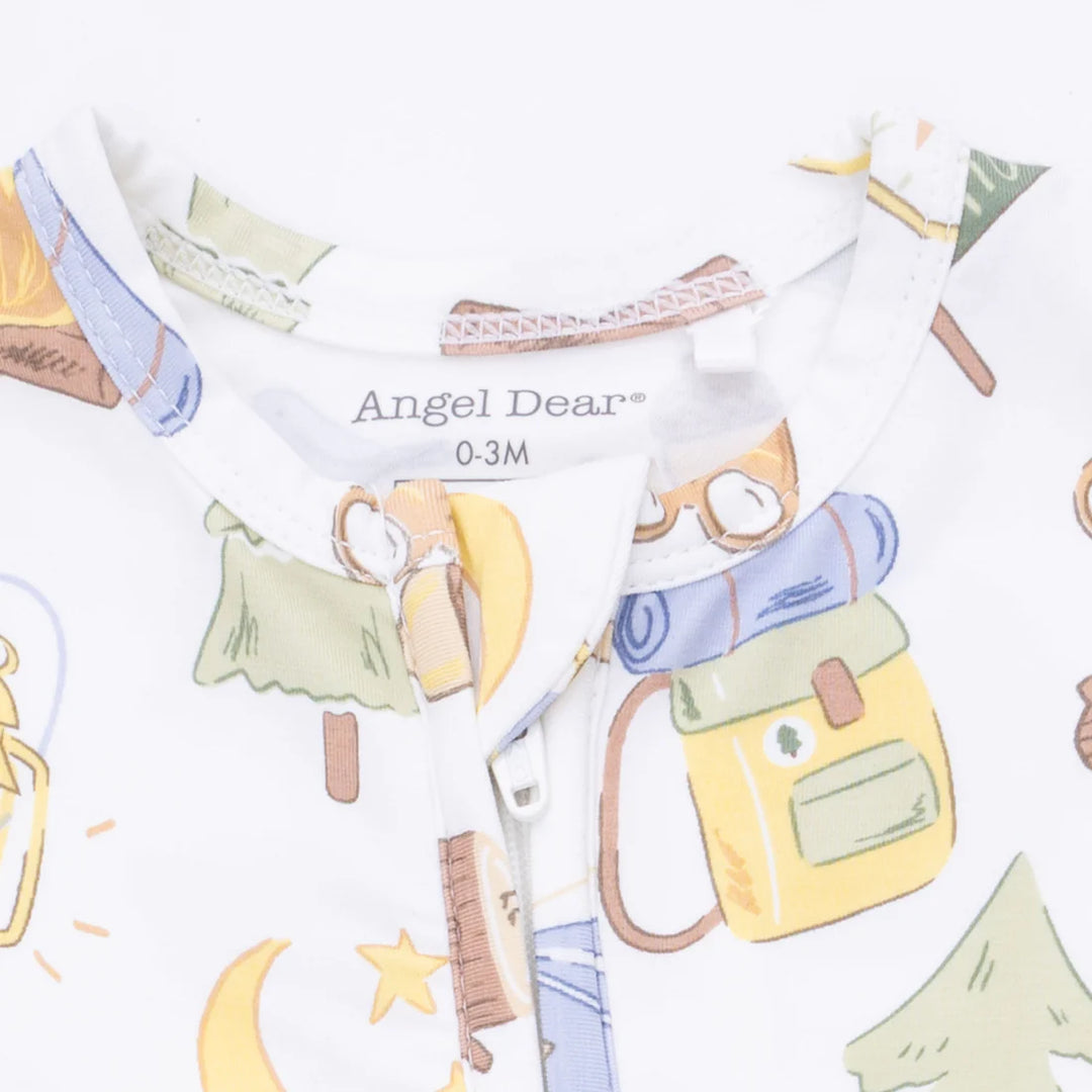 Angel Dear Baby Boy Zipper Footie  651-S26-CMB  Camping Blue