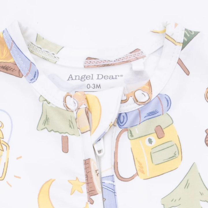 Angel Dear Baby Boy Zipper Footie  651-S26-CMB  Camping Blue