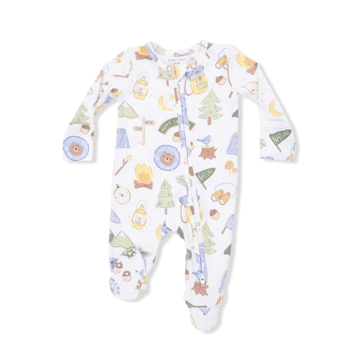 Angel Dear Baby Boy Zipper Footie  651-S26-CMB  Camping Blue