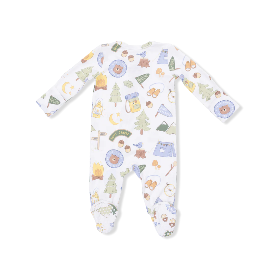 Angel Dear Baby Boy Zipper Footie  651-S26-CMB  Camping Blue