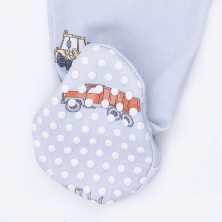 Angel Dear Baby Boy Zipper Footie  651-S26-CNV  Construction Vehicles