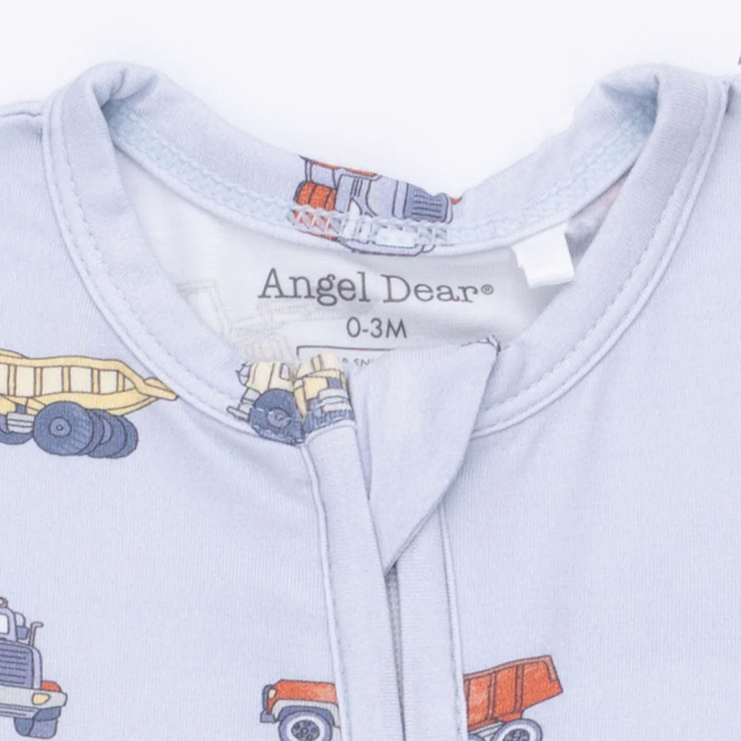 Angel Dear Baby Boy Zipper Footie  651-S26-CNV  Construction Vehicles