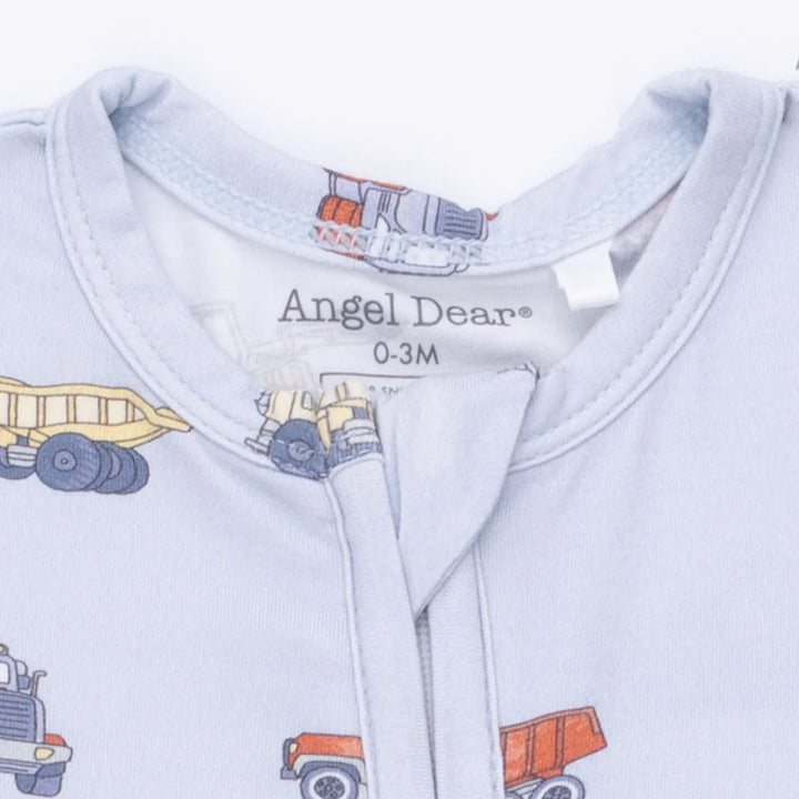 Angel Dear Baby Boy Zipper Footie  651-S26-CNV  Construction Vehicles