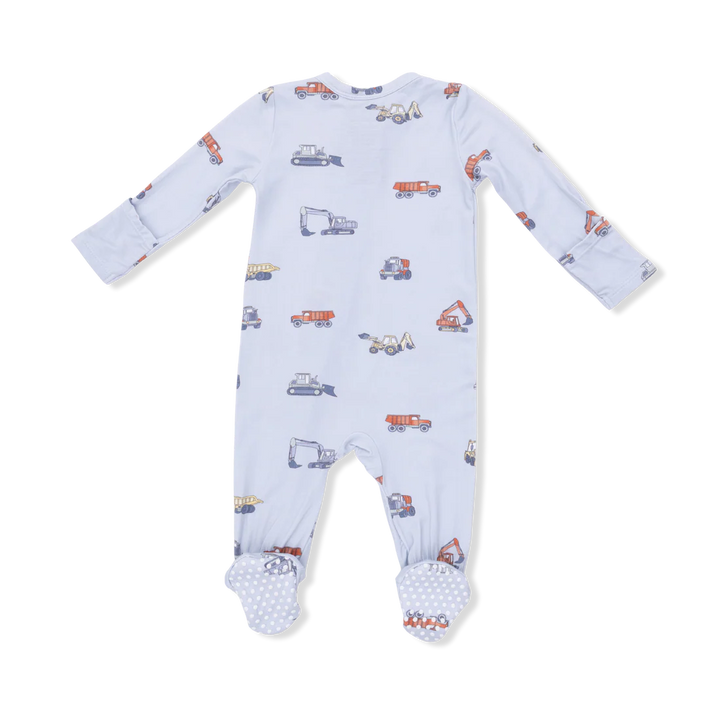 Angel Dear Baby Boy Zipper Footie  651-S26-CNV  Construction Vehicles