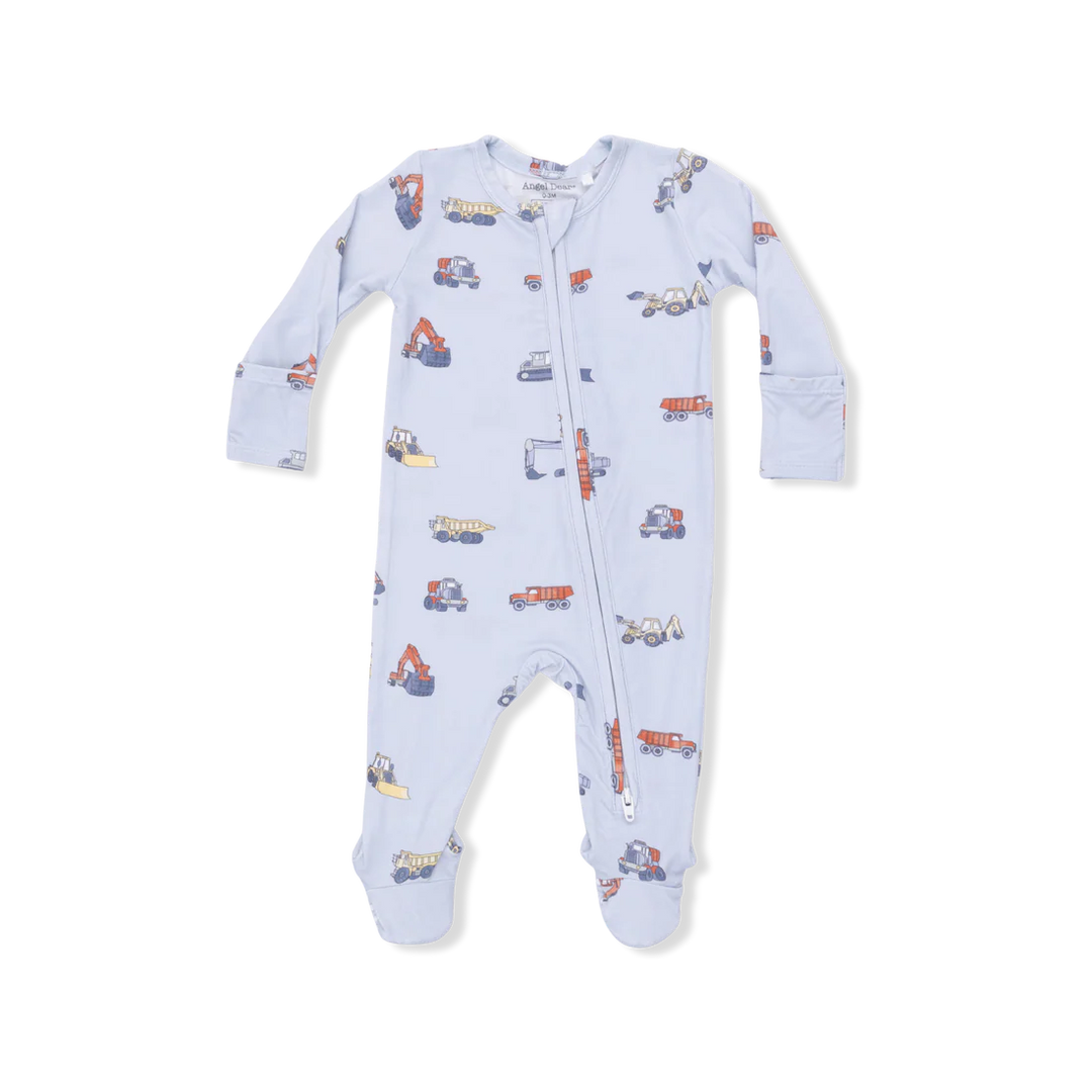 Angel Dear Baby Boy Zipper Footie  651-S26-CNV  Construction Vehicles