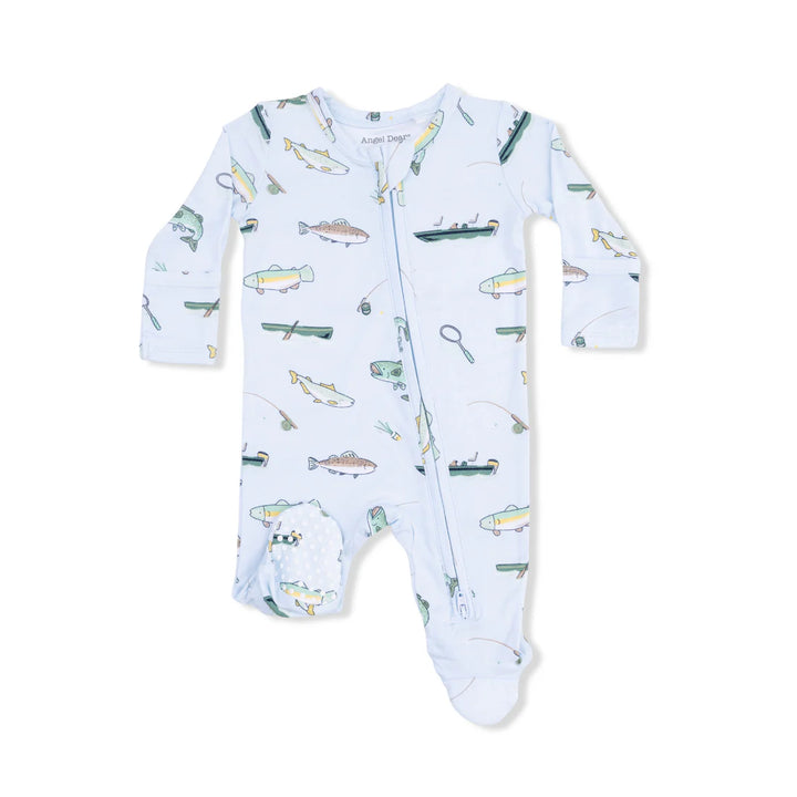 Angel Dear Baby Boy Zipper Footie  651-S26-FIS  Fishing