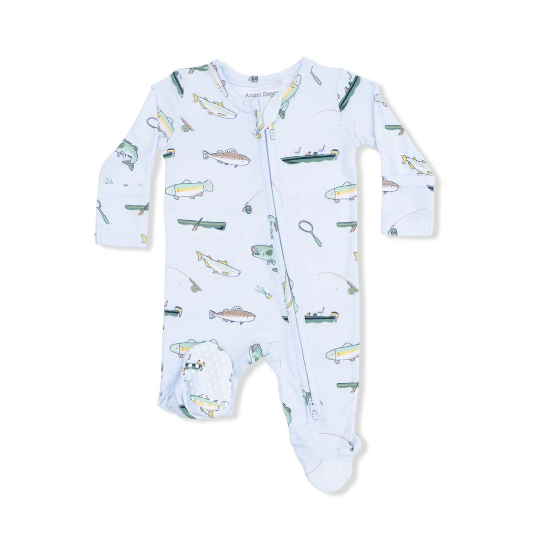 Angel Dear Baby Boy Zipper Footie  651-S26-FIS  Fishing