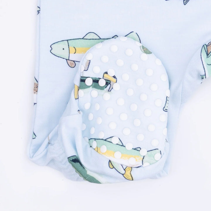 Angel Dear Baby Boy Zipper Footie  651-S26-FIS  Fishing