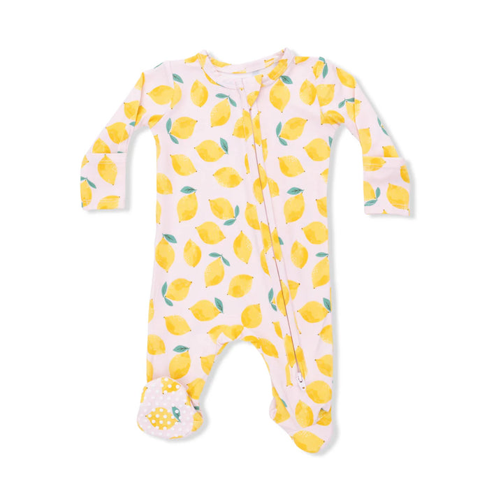 Angel Dear Baby Girl Zipper Footie 651-S26-SLM  Sunny Lemons