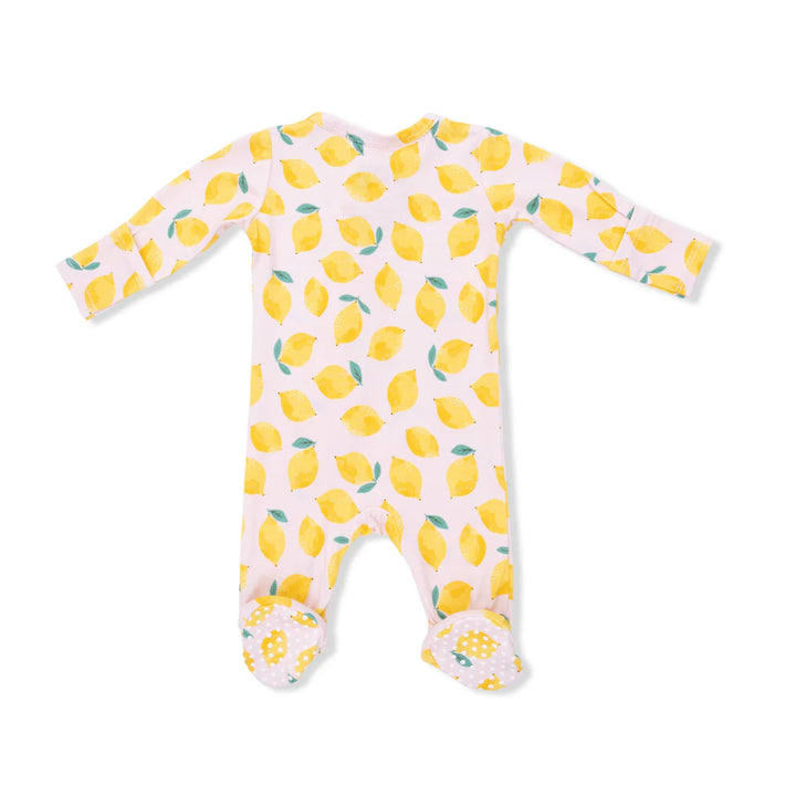 Angel Dear Baby Girl Zipper Footie 651-S26-SLM  Sunny Lemons