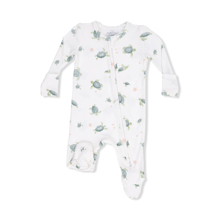 Angel Dear Baby Boy Zipper Footie  651-S26-STT1  Sea Turtles