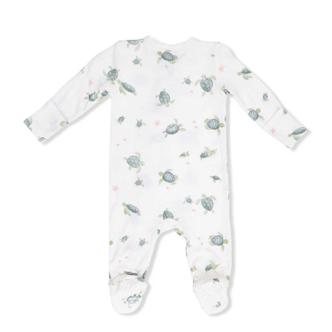 Angel Dear Baby Boy Zipper Footie  651-S26-STT1  Sea Turtles